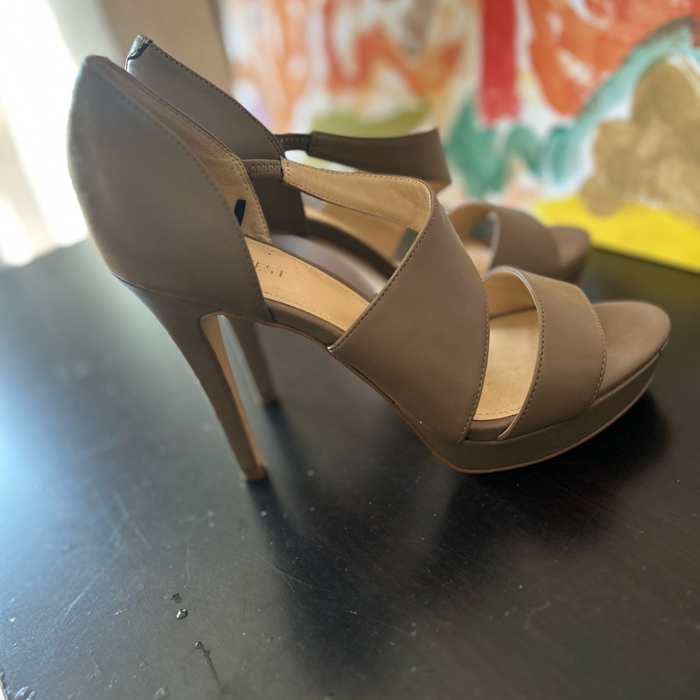 Nine West Taupe Strappy Heels
